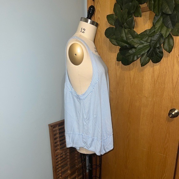 Pilcro Sky Blue Striped Tank oversized flowy Top Size‎ XL - Picture 2 of 6